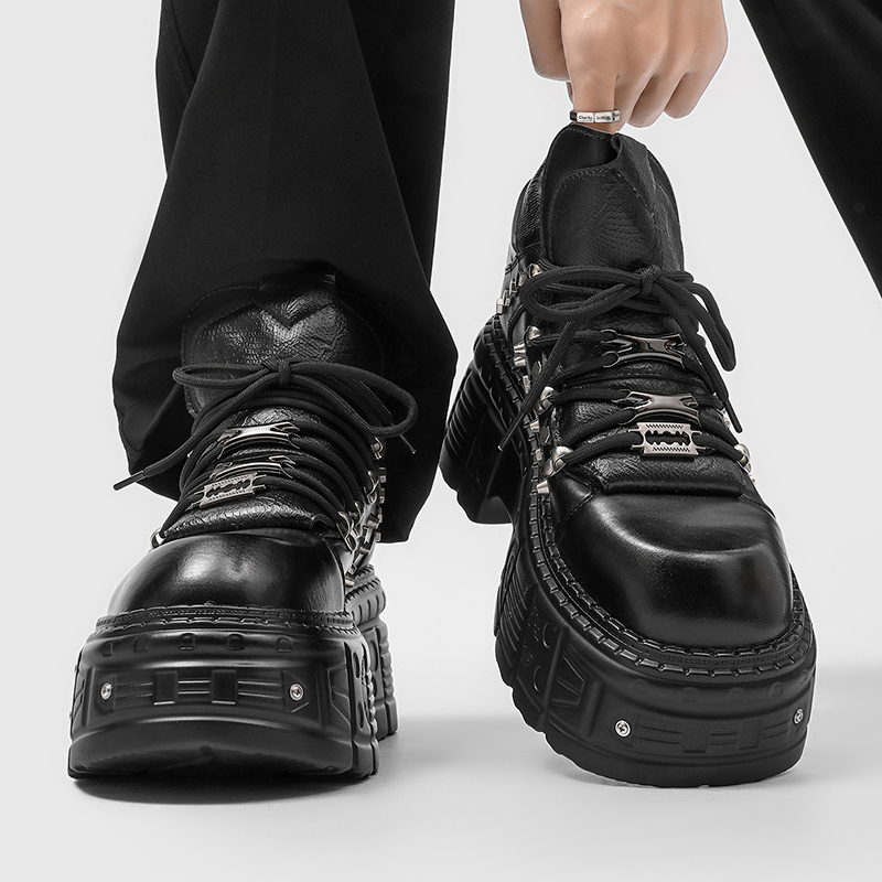 New Gothic Punk Men's Platform - Men'S Shoes With Height Increase ulasan dan harga