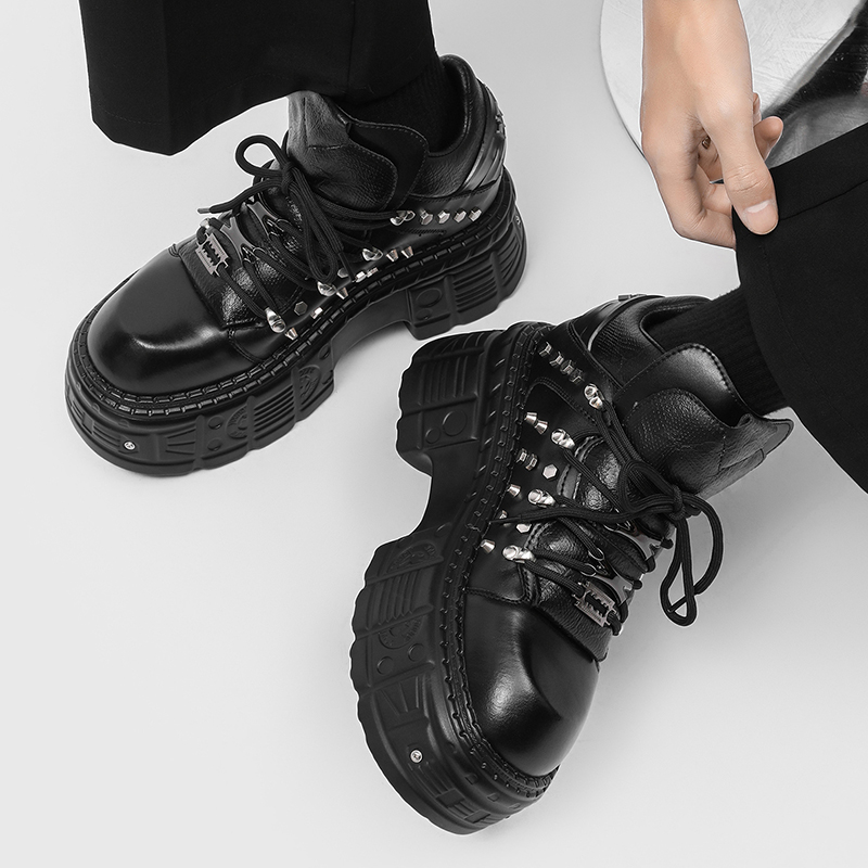 New Gothic Punk Men's Platform - Men'S Shoes With Height Increase ulasan dan harga